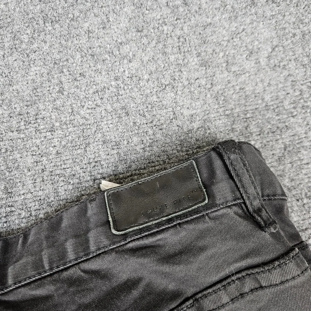 Smoke Rise Mens Distressed Biker Jeans Black Moto Rip Repair Slim Fit 42x32